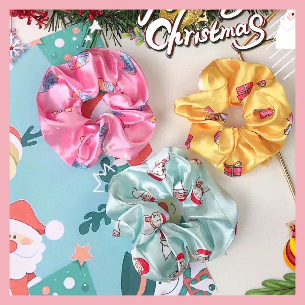 Combo 3 cột tóc vải scrunchies cao cấp