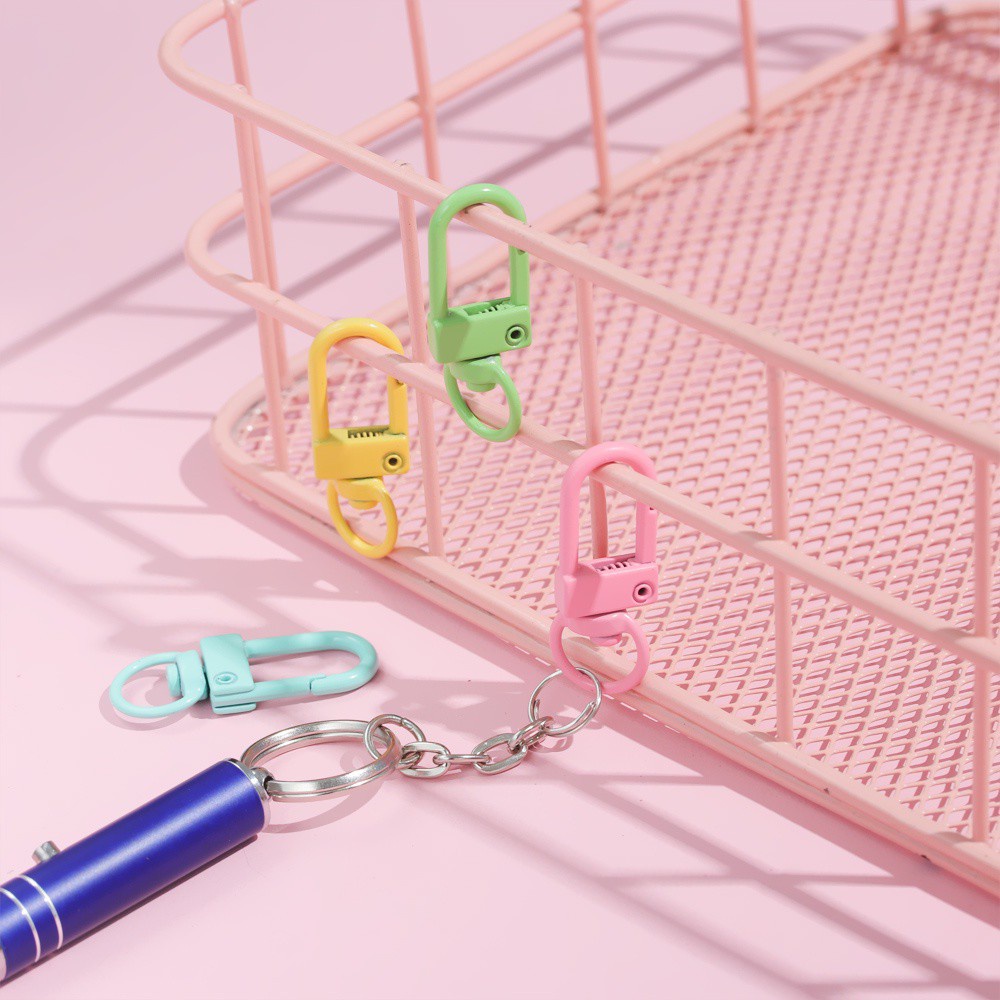 Set 5 móc khóa cài tôm hùm bằng kim loại nhiều màu sắc tùy chọn dành cho làm túi xách DIY