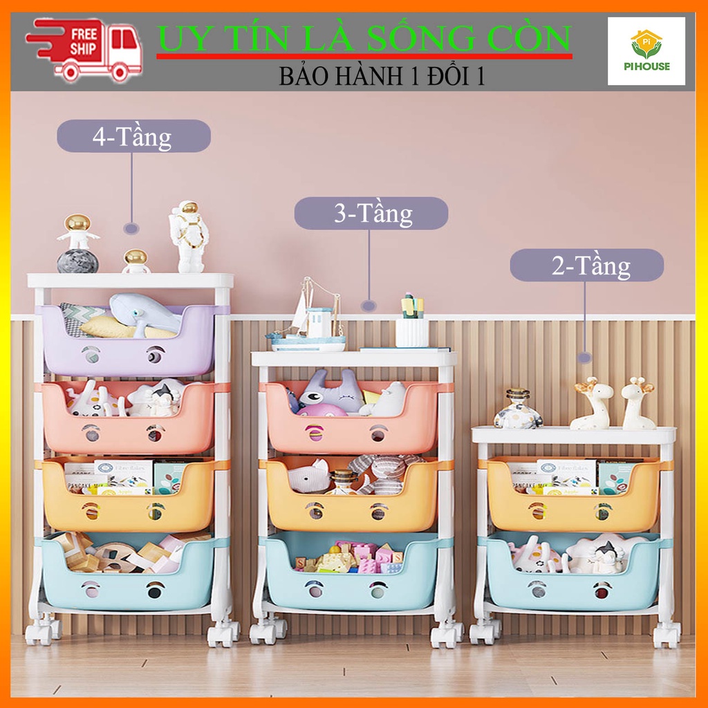 (Bao giá Shopee) Kệ Bỉm Sữa, Kệ Để Đồ Chơi Cho Bé Nhập Khẩu Có Bánh Xe Di Chuyển