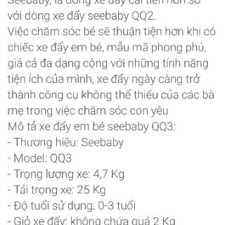 Xe đẩy seebaby qq3