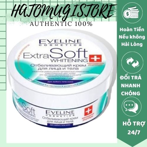 Kem dưỡng [Trắng da 100%-Hàng Auth] Kem dưỡng trắng da mặt và Body Extra Soft Eveline