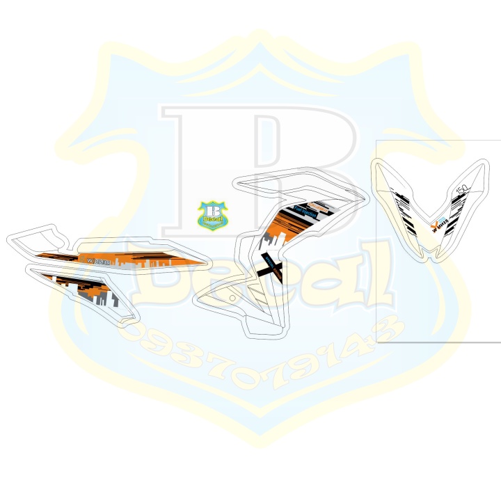 ( Quí khách vui lòng mang ra tiệm cho thợ dán ) Tem winner v1 in decal trong trắng hoặc bạc