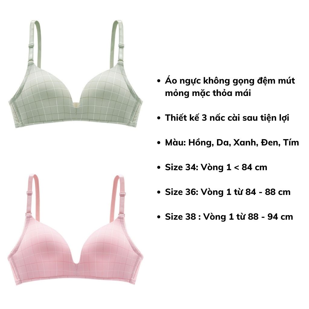 Áo ngực nữ không gọng nâng ngực, áo lót su mút mỏng quyến rũ DOPICO A125