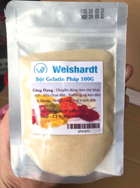Bột Gelatin Pháp Bloom 250 - Gói 100g