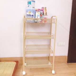 Xe đẩy-kệ spa 4 tầng sắt, khay mắt lưới