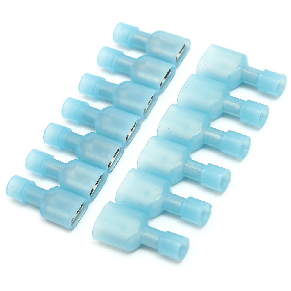 50 Đầu nối dây điện lỗ cắm và ổ cắm cách điện hoàn toàn bằng nylon màu xanh