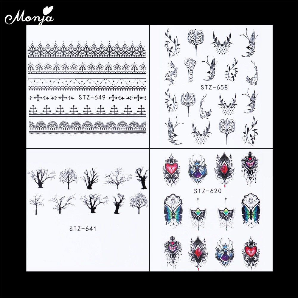 Bộ 24 miếng decal nước dán móng nghệ thuật DIY