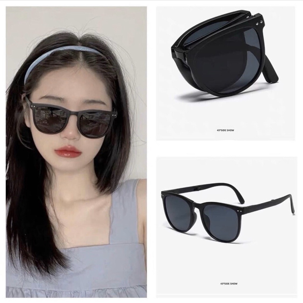 Siêu Phẩm Kính Râm Thời Trang Nam Nữ Gọng Gấp Gập Gọn Kèm Bao Da Hottrend