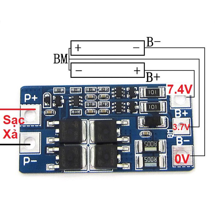 DMF5 Mạch 2S 7.4V 20A Sạc Cân Bằng Và Bảo Vệ Cell Li-Ion 7.4v