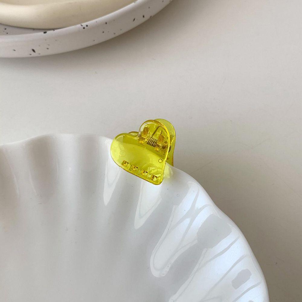 IVORY Kẹp Tóc Hình Trái Tim Bằng Nhựa Acrylic Trong Suốt Phong Cách Retro Dễ Thương Cho