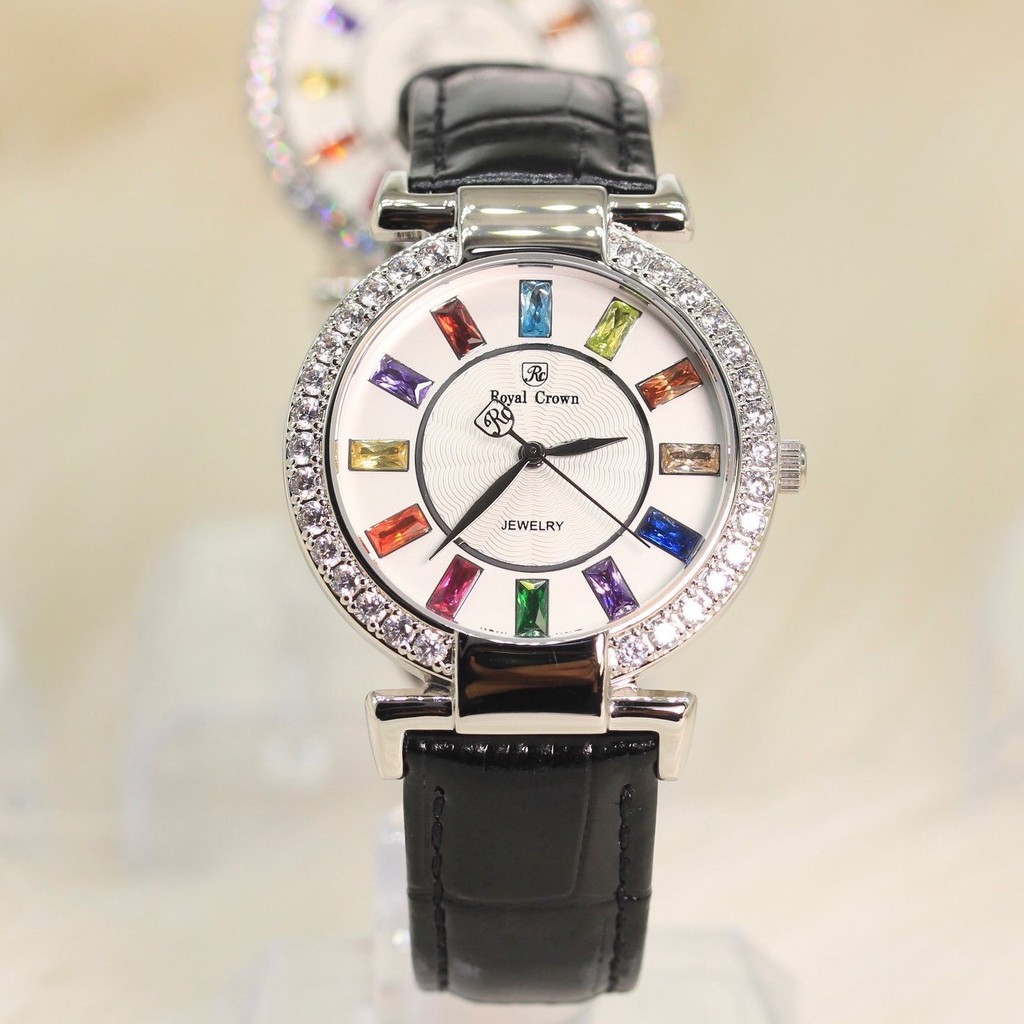Đồng Hồ Nữ Chính Hãng Royal Crown 4604 Da Đen