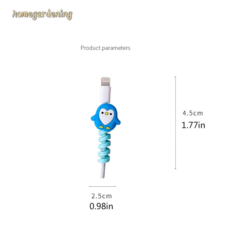 Vỏ bảo vệ dây cáp sạc điện thoại bằng silicon kiểu xoắn ốc thiết kế hoạt hình thông dụng