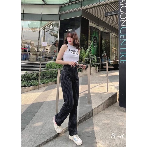Quần suông kẻ dọc hàng QCL1