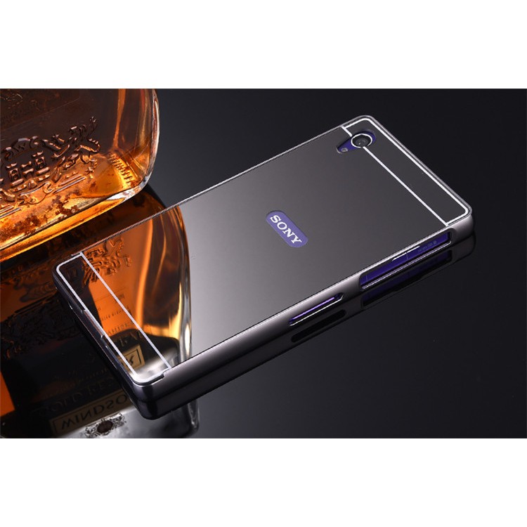 [Mã ELFLASH5 giảm 20K đơn 50K] Ốp lưng Sony Xperia M4 Aqua bo tròn tráng gương viền kim loại