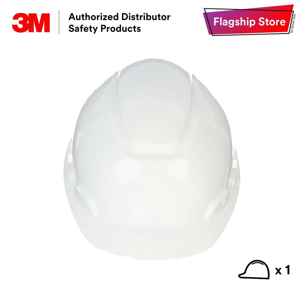 Mũ bảo hộ 3M H701R Nón bảo hộ nhựa HDPE siêu cứng, khóa vặn, dây nón co giãn, lồng nón 4 chấu - Bảo hộ Thinksafe