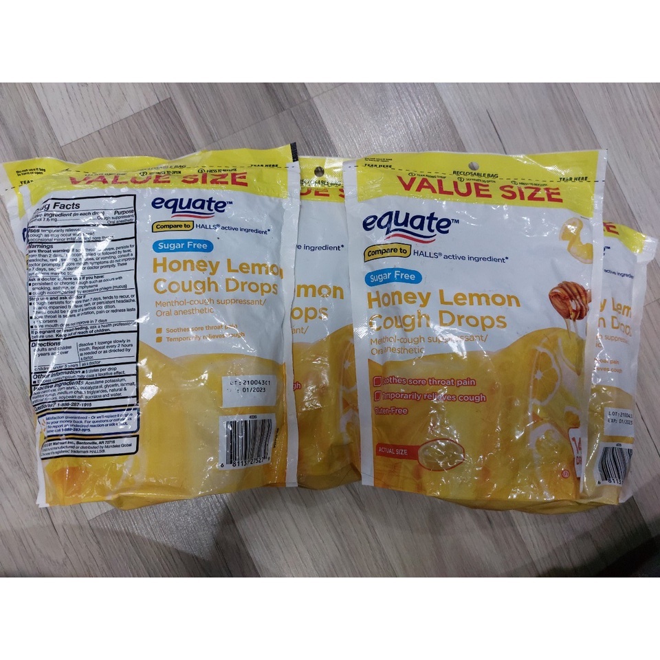 Kẹo ngậm ho hương chanh Equate 140 viên của Mỹ