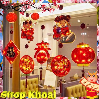 Đèn trang trí Tết kèm nháy năm 2021 🥰 Mẫu Mới 🥰/ Đèn led trang trí ngày tết có dây treo, hút chân không chắc chắn