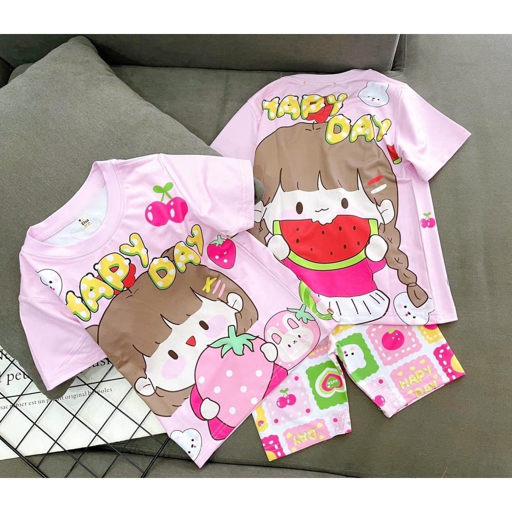 Đồ Bộ Bé Gái In Hình 3D .Bộ Lửng (8-40Kg). Chất Vải Dày Mịn Thoáng Mát Được Các Bé Yêu Thích Nhất #HOT TREND2022##