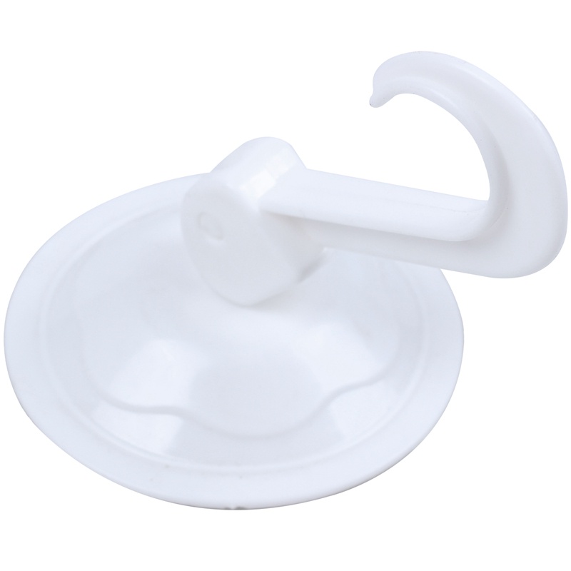 Tủ quần áo gia đình Nhựa trắng 7cm Dia Hút cốc Móc đơn Móc treo tường