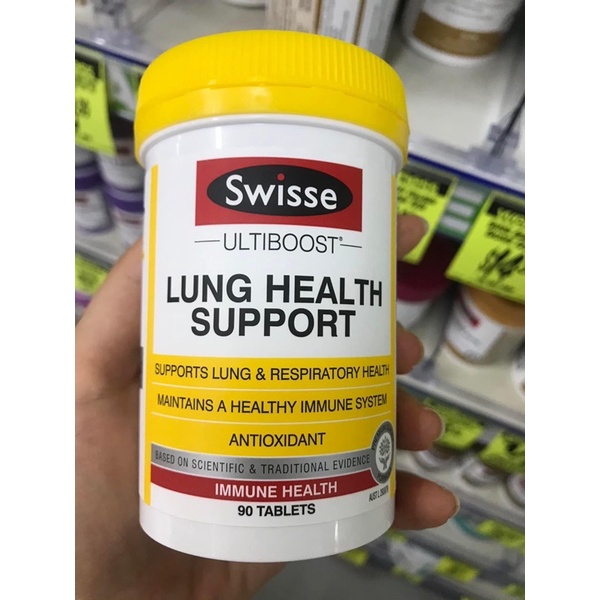 Viên uống Swisse Lung Health Support Thải độc phổi 90 viên [Hàng Úc nội địa, chính hãng, đủ bill]