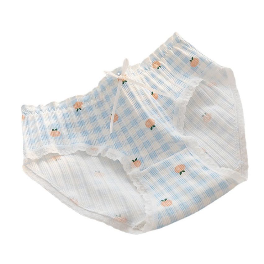 Quần lót nữ cotton dễ thương, quần chíp siêu xinh họa tiết trái cây co giãn  4 chiều kháng khuẩn Kingshop L135