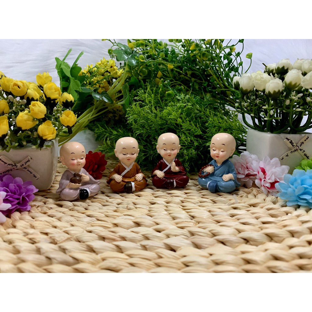 Bộ 4 tượng chú tiểu thiền tịnh tâm (Mẫu độc quyền )