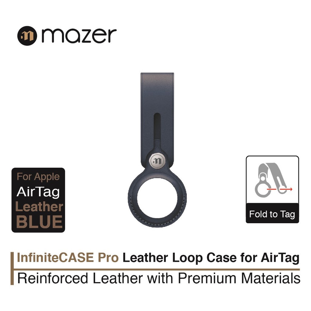 Vỏ bảo vệ Apple AirTag - Mazer AirTag Loop Leather [CHÍNH HÃNG PHÂN PHỐI, BẢO HÀNH 1 NĂM]