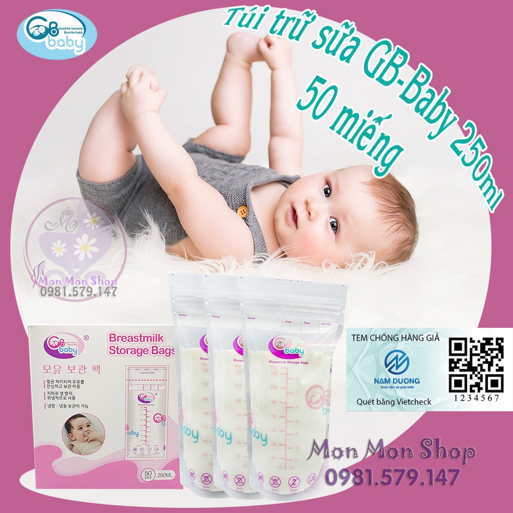 [Có tem QR chống hàng giả] Túi trữ sữa mẹ GB Baby Hàn Quốc 250ml