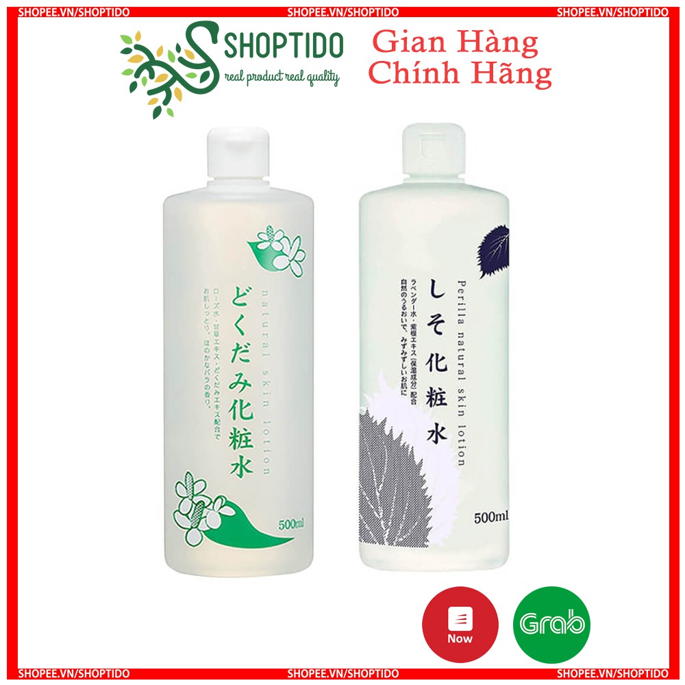 Nước Hoa Hồng Dokudami Giảm Mụn Chiết Xuất Diếp Cá, Tía Tô Natural Skin Lotion 500ml NPP Shoptido