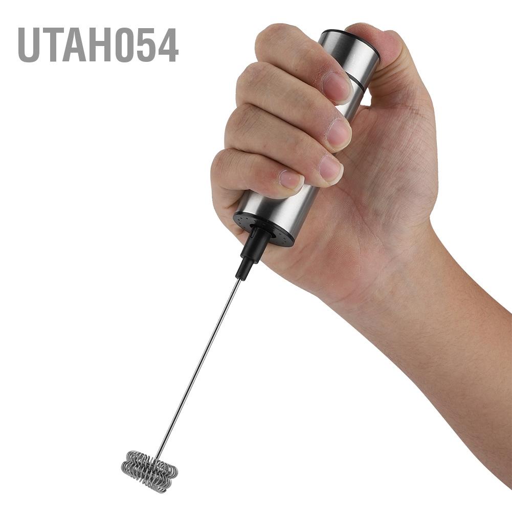 Utah054 Handheld Electric Milk Frother Coffee Foam Maker with Single/Double Head Stainless Steel Whisks