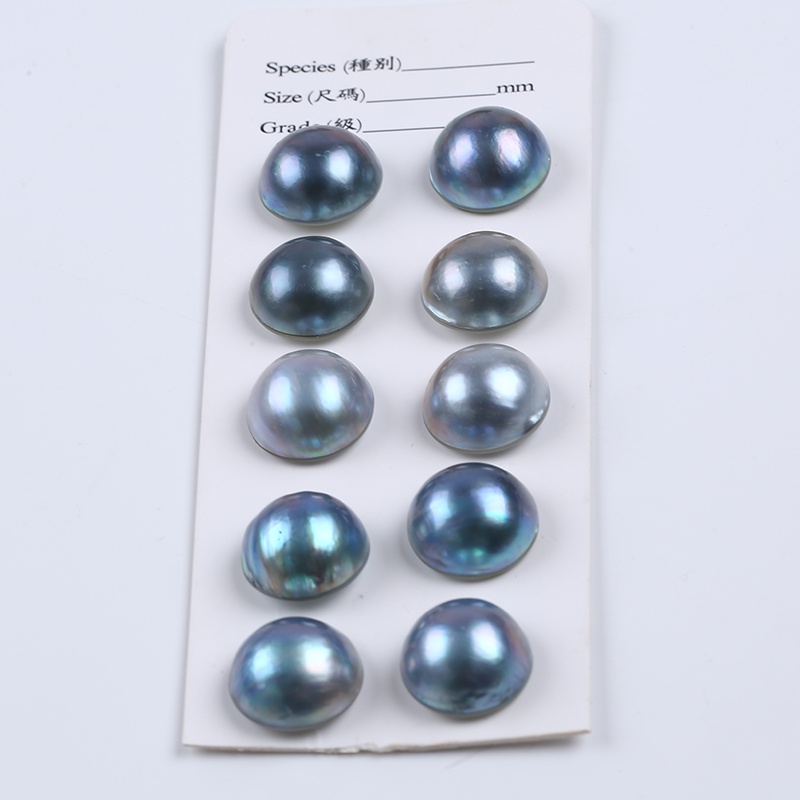 Một Cặp Khuyên Tai Nửa Hình Bán Nguyệt Đính Ngọc Trai Tự Nhiên 15-16mm