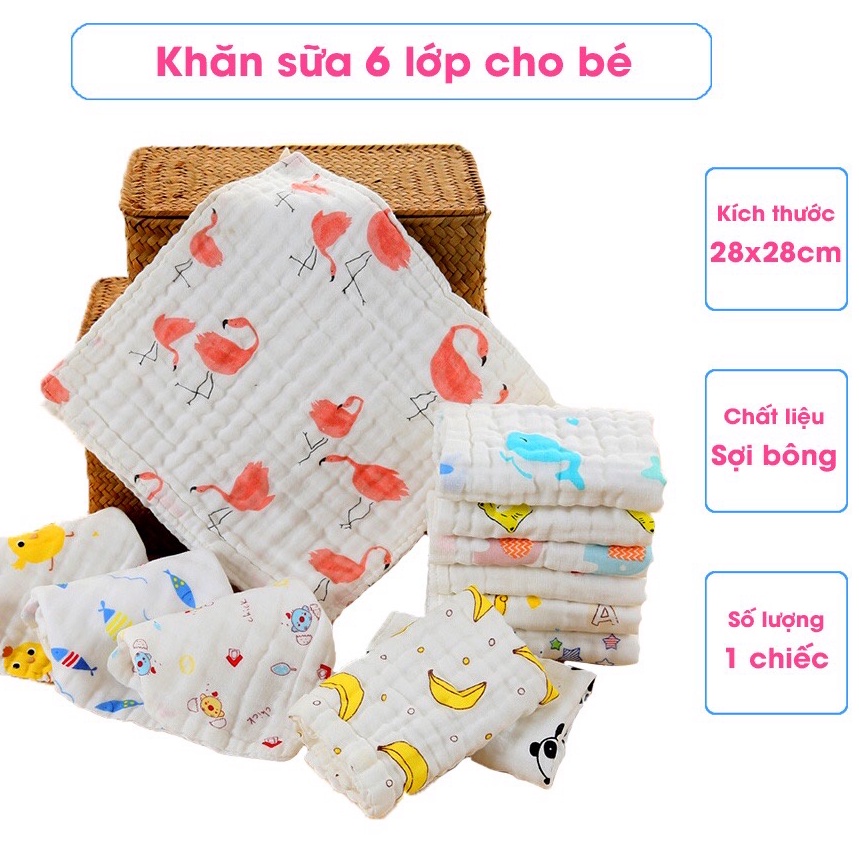 Khăn sữa 6 lớp hàng đẹp siêu mềm mại cho bé