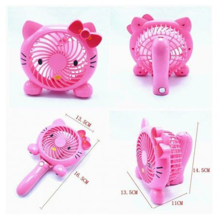 QUẠT 3 CÁNH CẦM TAY KITTY DỄ THƯƠNG-- DOREMON MẪU CỰC ĐẠI- LENMAX