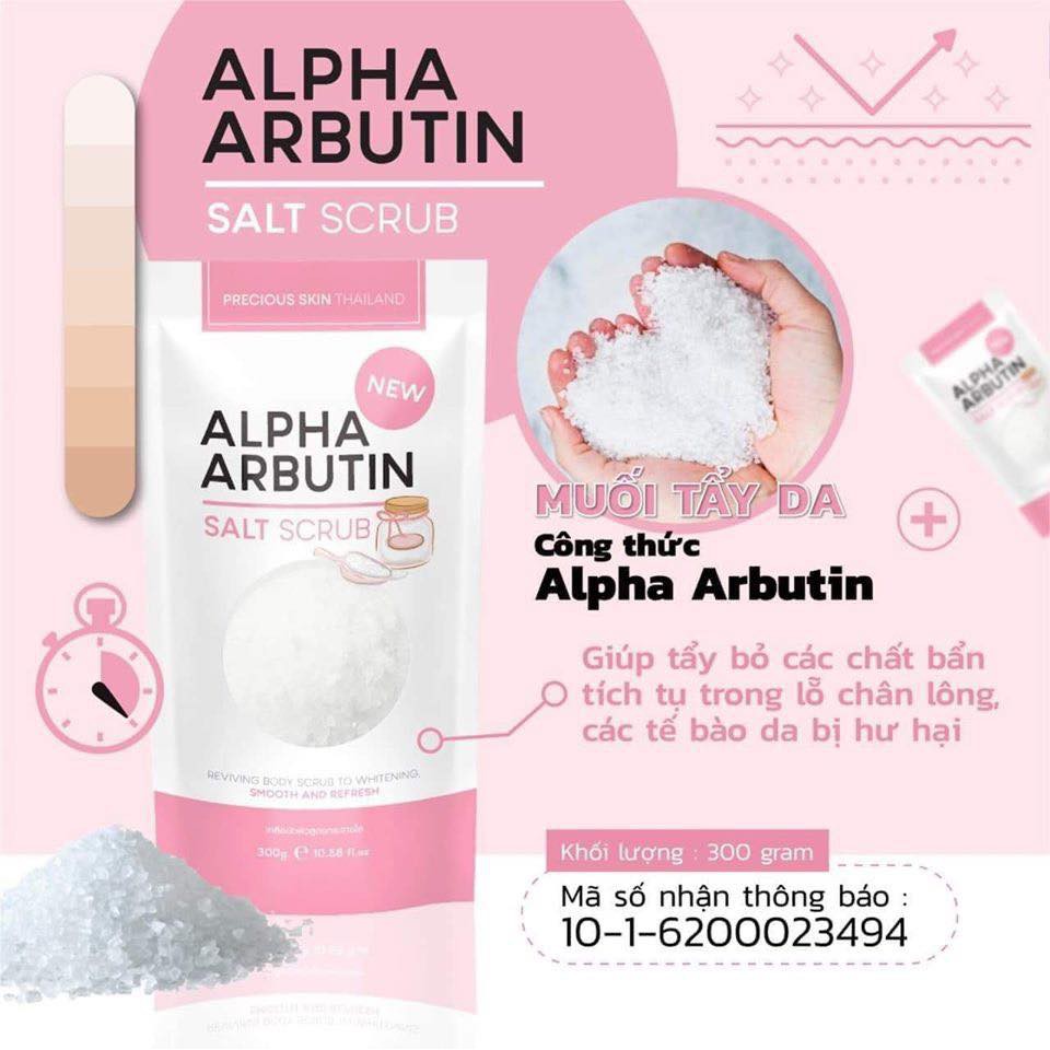 MUỐI TẮM TẨY TẾ BÀO CHẾT ALPHA ARBUTIN 300g Thái Lan