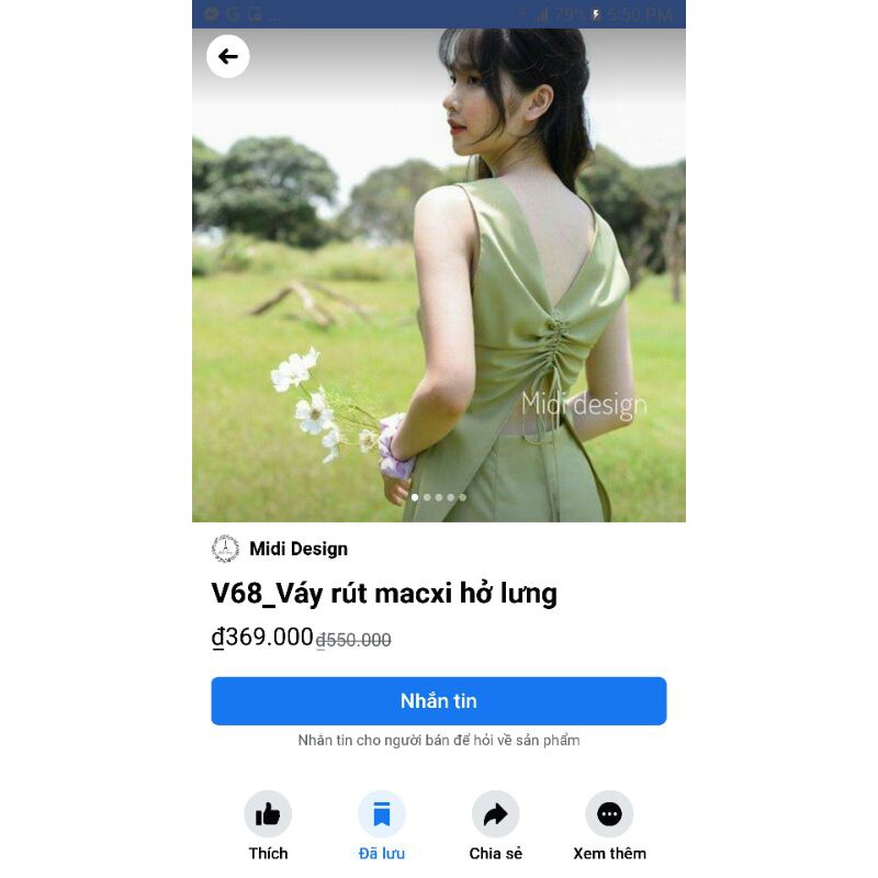 Váy Midi design size M Newtag