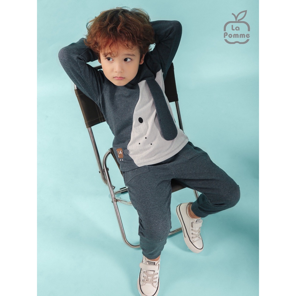 Bộ La Pomme Cotton Cún chấm bi tai dài cao cấp mềm mịn thấm hút tốt cho bé trai bé gái SL194