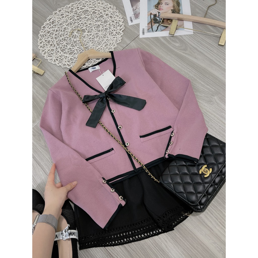 Sét Áo Len Nơ Cài Cổ Xê Mix Quần Sooc Đùi Pha Ren Thời Trang Hot Trend | BigBuy360 - bigbuy360.vn