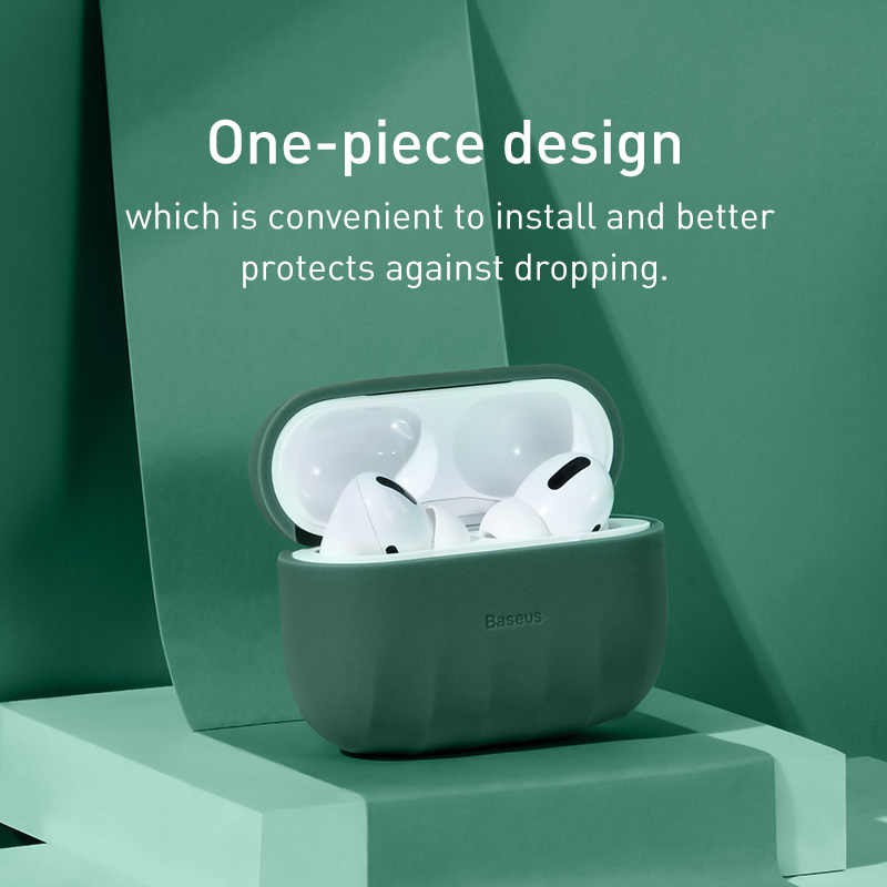 Bao case chống sốc silicon siêu mỏng cho tai nghe Apple Airpods Pro hiệu Baseus Shell Pattern - Hàng chính hãng