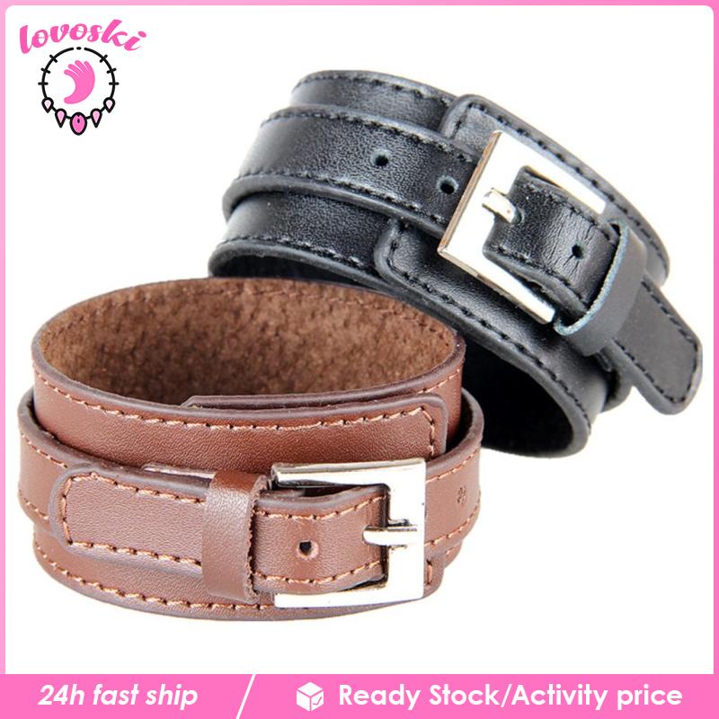 Vòng Tay Da Bò Bản Rộng Thời Trang Cho Nữ