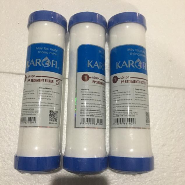 Bộ 3 lõi lọc nước số 1 Karofi lắp cho máy lọc nước Karofi cam kết hàng chính hãng
