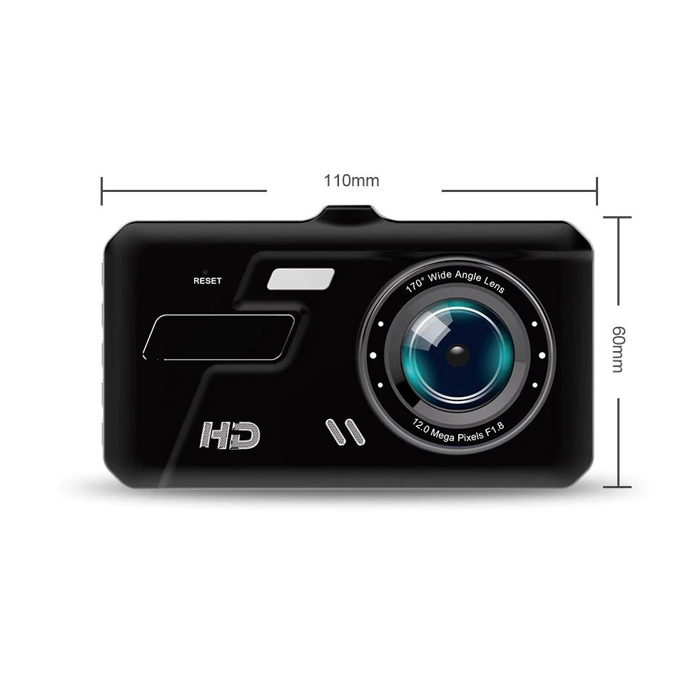 Camera Hành Trình Kép Trước Sau Dual Lens Dành Cho Ô Tô V10 Hỗ Trợ Full HD 1080P - Tích Hợp Màn Hình Cảm Ứng (Đen)