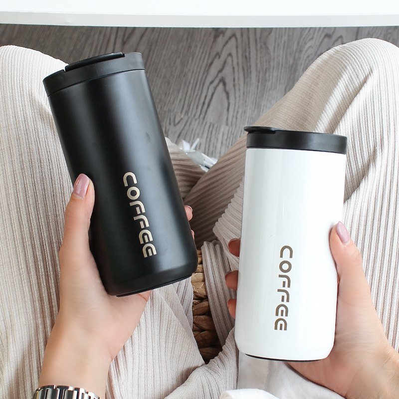 Cốc giữ nhiệt Coffee 500ml, Inox304 không gỉ, ly giữ nhiệt có ống hút tặng kèm.
