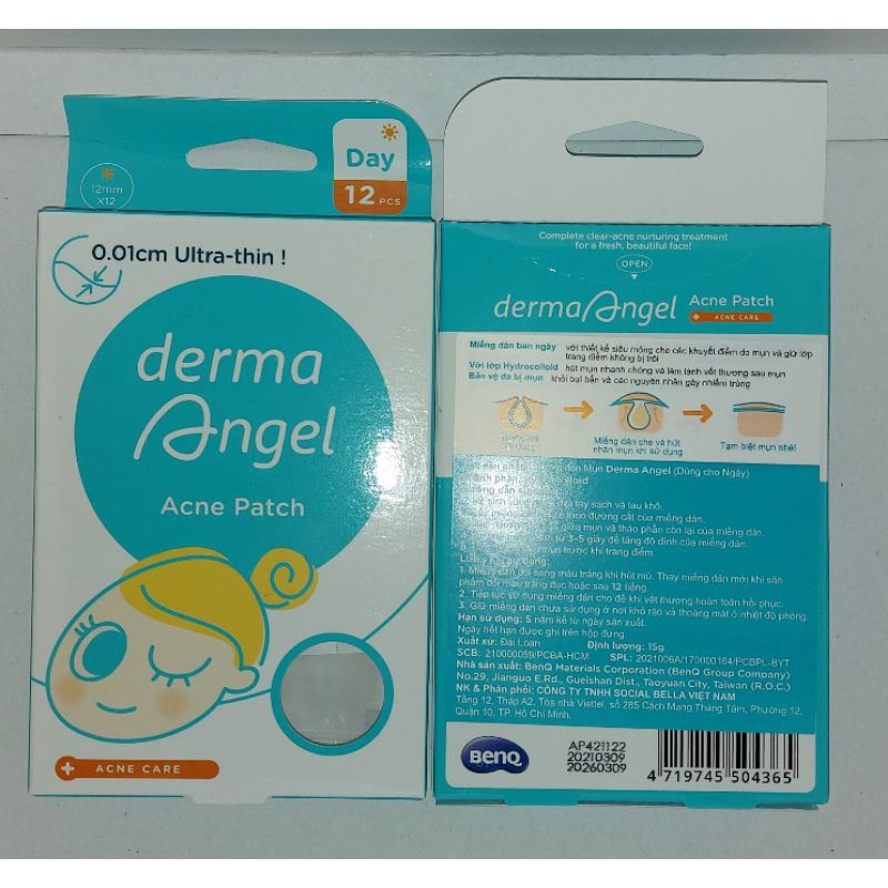 Miếng dán mụn ban ngày và ban đêm Derma Angel