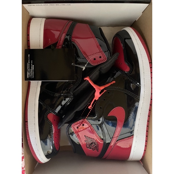 Giày thể thao sneker jordan 1 high patent bred