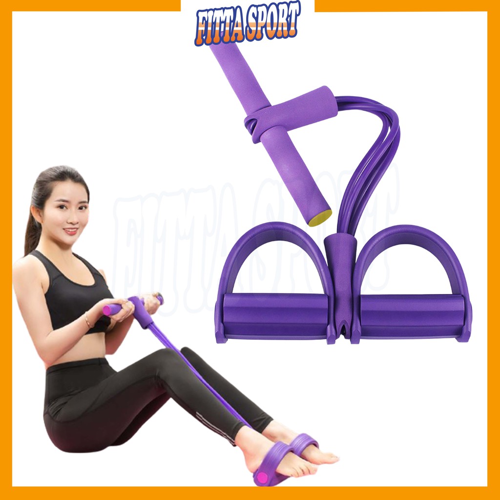 Dây Tập Bụng - Dây Kéo Đàn Hồi Kháng Lực 4 Ống Cao Su Đa Năng Tập Bụng, Thể Dục, Tập Gym Tại Nhà DK01