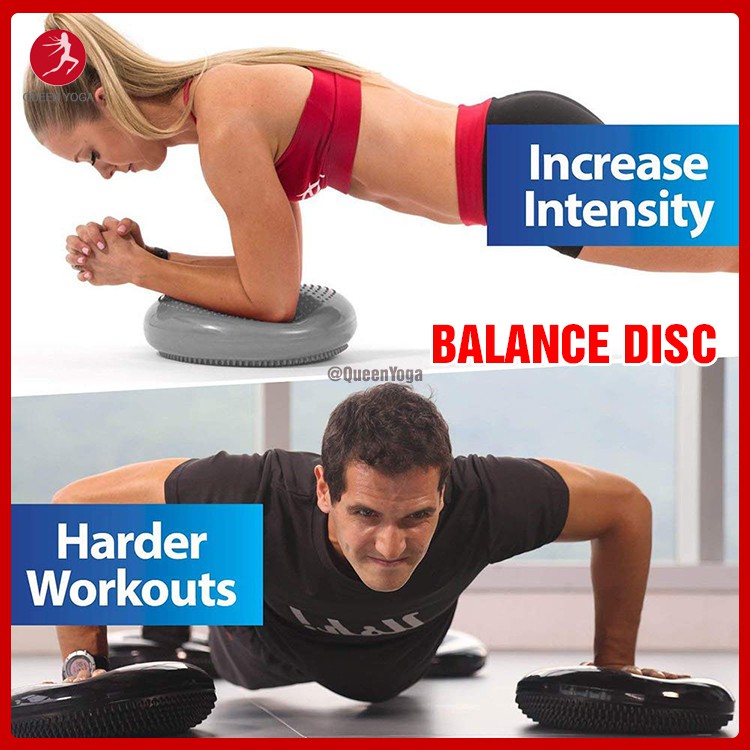 Đĩa Cân Bằng Tập Cơ Lõi CORE BALANCE DISC - Đệm Cân Bằng Bóng Yoga Thăng Bằng QUEEN YOGA Có Gai Mát Xa 33cm Chống Nổ