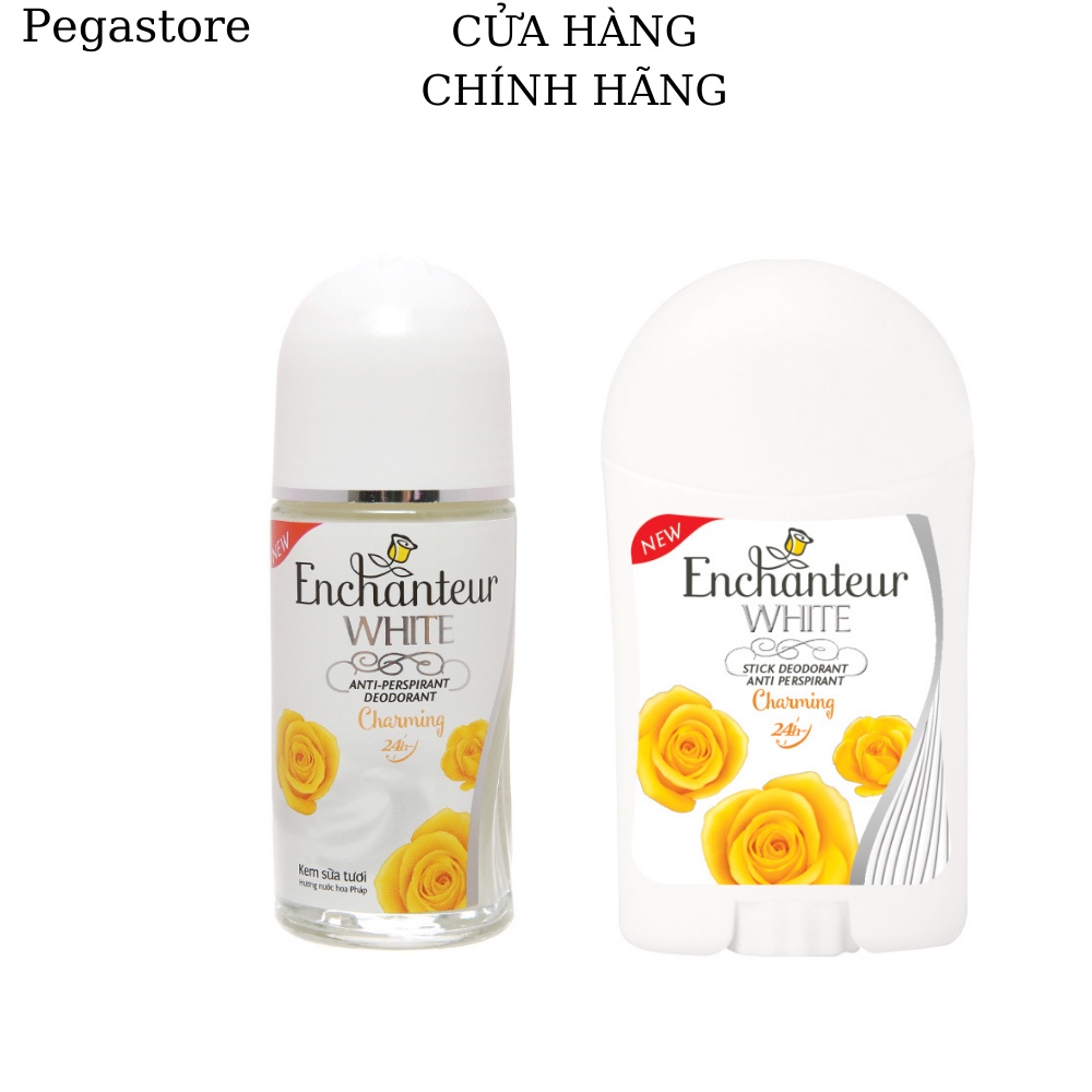 Sáp khử mùi trắng da ENCHANTEUR Charming - lăn nách ENCHANTEUR 40g - sáp lăn khử mùi hôi nách ENCHANTEUR 50ml