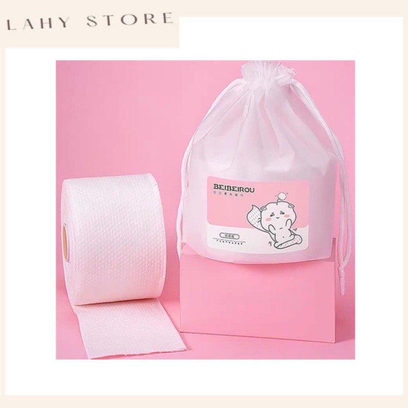 Giấy lau mặt cuộn to Beibeirou chính hãng dùng 1 lần lau khô/lau ướt