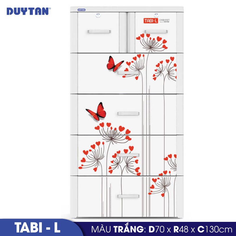 Tủ nhựa Duy Tân Tabi L 5 tầng 6 ngăn - Nhiều hoa văn