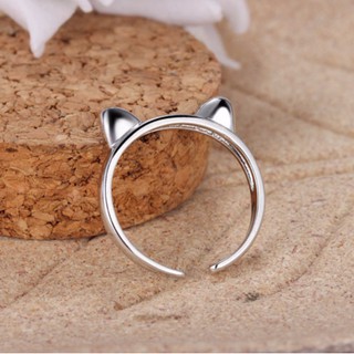 [Rẻ] Nhẫn bạc tai mèo Hàn Quốc [HN] [THS] [Đơn 50k tặng phần quà dễ thương]